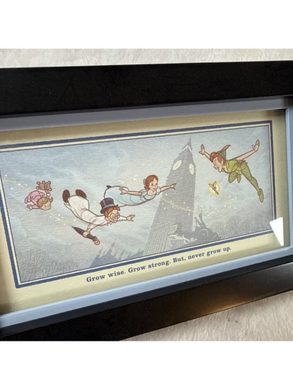 Disney Hallmark Peter Pan Picture “Grow Wise Grow Strong But Never Grow Up” 5x8